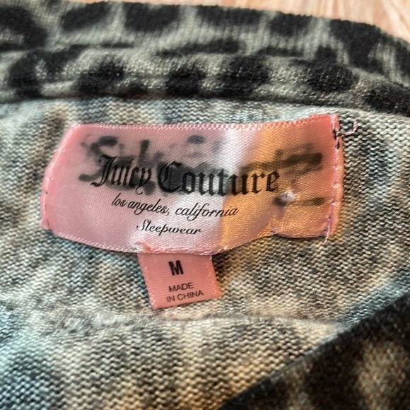Juicy Couture Leopard Print Long Sleeve Soft Stretch Sleepwear Shirt - Picture 4 of 6